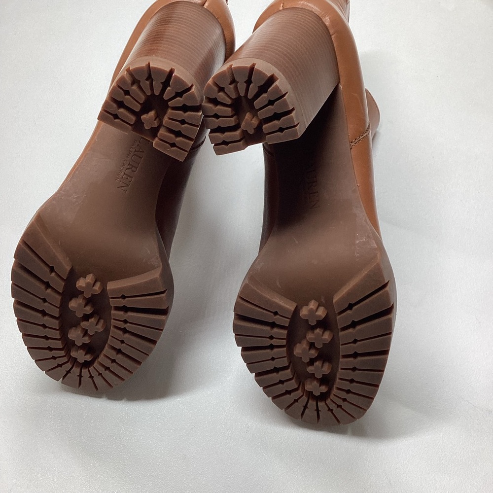 Ralph Lauren Myla Cognac Leather Bootie - Picture 9 of 11